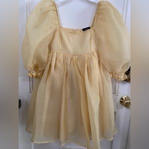 Vici Yellow Puffsleeve Mini Dress